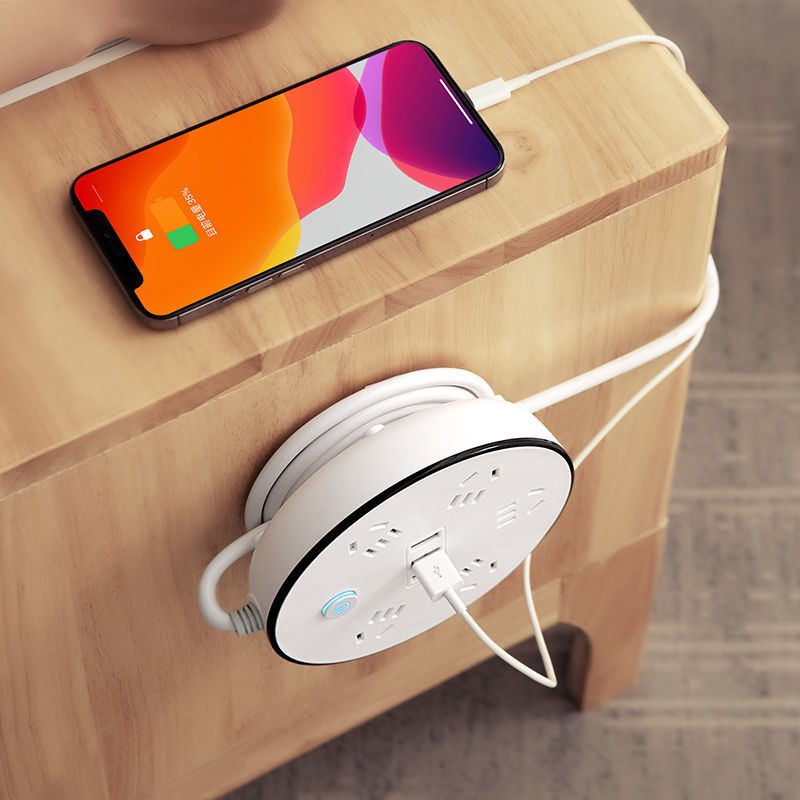 Bull can contain socket USB plug-board porous home office with wire towed wiring board One-to-multiple converter