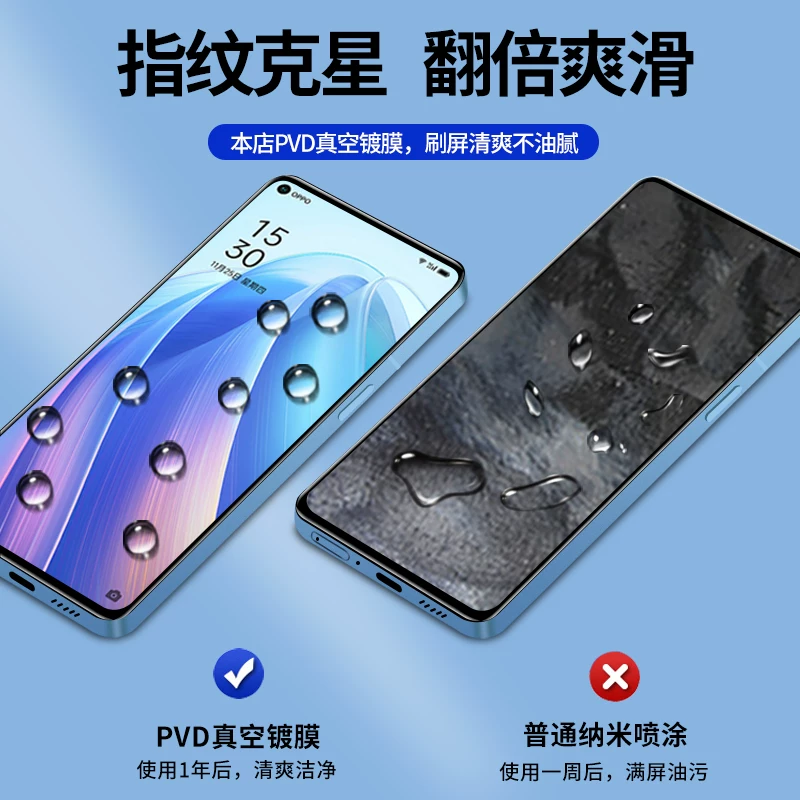 [Подходит для OPPO Reno7 защитная пленка, для Reno7 Pro полноэкранная защита, для Reno7 SE, пленка против бликов, черные края]