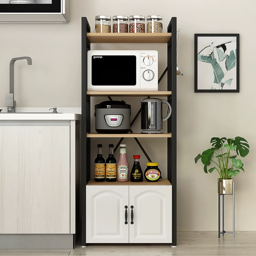 Кухонный приют падает на пол многослойный шкаф для хранения перфрома Микроволновая печь Многофункциональная стойка для хранения хранения