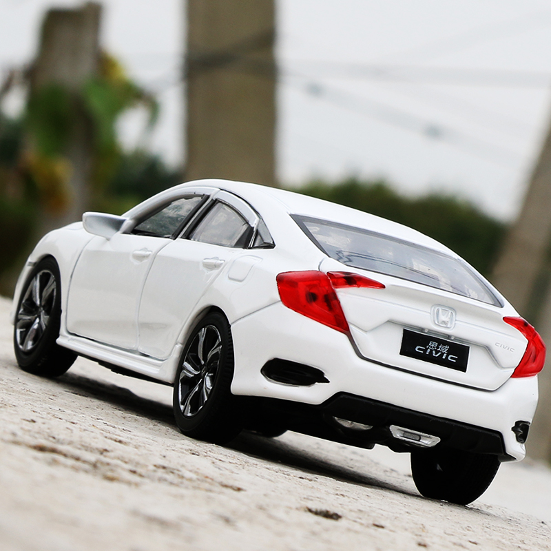 Honda 10Th Generation Civic Sedan Six-Door Alloy Car Model with Sound and Light, Metal Toy, Realistic Car Model Ornament