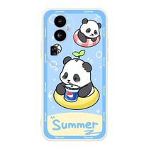 Panda dété panda opporeno10 coque de téléphone mobile reno9 8 7pro mignon Reno6 liquide silicone reno5pro ultra-fin anti-chute