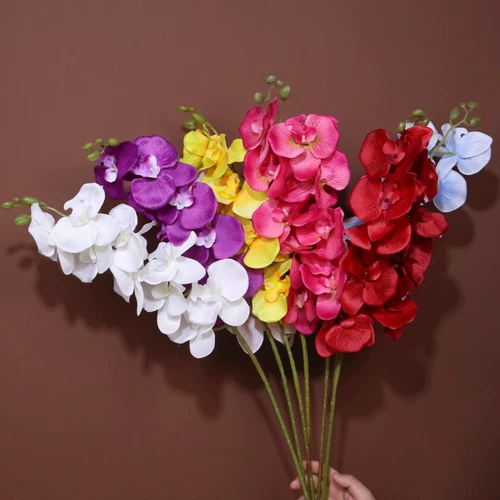 3D Phalaenopsis Foreign Trade White 9 -Heded Hadicap Wedding Свадебный отель Фон Фон Цветок