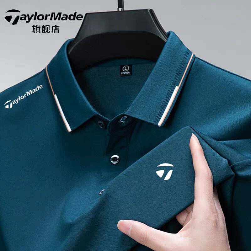 Taylormade เสื้อโปโลแขนสั้นสำหรับผู้ชาย ใส่เล่นกอล์ฟ เสื้อยืดคุณภาพดี ชุดกีฬากอล์ฟ ฤดูร้อน