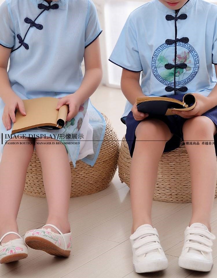 Ngày mới của trẻ em Ngày thiếu nhi Trang phục Cộng hòa Trung Quốc Gió nam và nữ Hợp xướng Quần áo Hanfu Biểu diễn Quần áo Trường mẫu giáo Quần áo Vườn - Quần áo ngoài trời áo gió