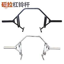 Hexagonal deadlift barbell large ring-shaped Austrian bar large hole electroplating closed opening mens fitness equipment shrug squat squat spray plastic