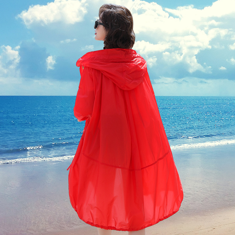 Outlet Clearance Bargain Foreign Trade Export Sun Protection Jacket for Women, Mid-Length, Thin, Breathable Windbreaker, Sun Protection Clothing