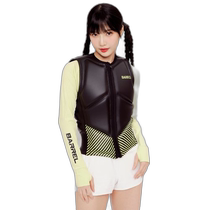 Korean direct mail BARREL womens swimming life jacket REVERSIBLE WAKE VEST BLACK NEON