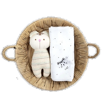 (Direct Mail from Korea) MINKELEPANG Cute Tiger Non-Fluorescent Rattle Doll Handkerchief Gift Set
