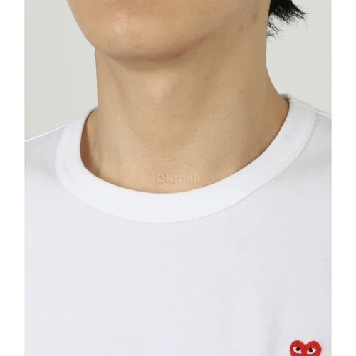 Корейская прямая рассылка COMME DES GARCONS PLAY 24FW, фирменный маленький красный значок в виде сердца, футболка с короткими рукавами