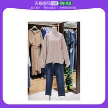 Korean direct mail siero knitting lady round collar long sleeve belt design leisure trend personality
