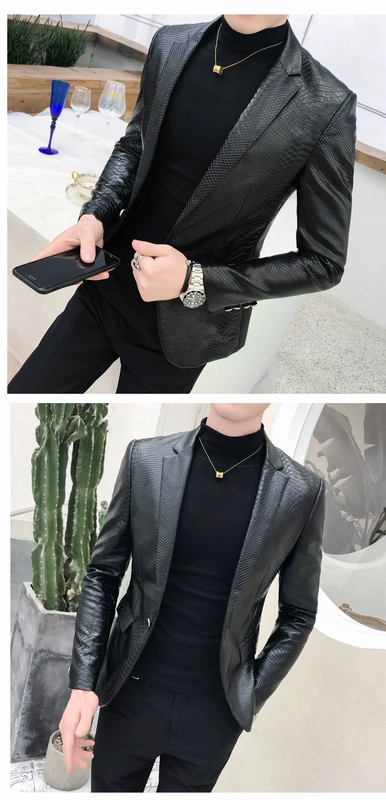 Mùa thu nam Leather Slim Quần áo xe máy Hàn Quốc Áo khoác da đẹp trai 2019 Mới hợp thời trang áo khoác - Quần áo lông thú