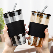 Arctic Light Straws Glass Cups Large Capacity Water Cup Mens Home Drinking Water Glasses Children Ins Wind High Face Value Coffee Cup