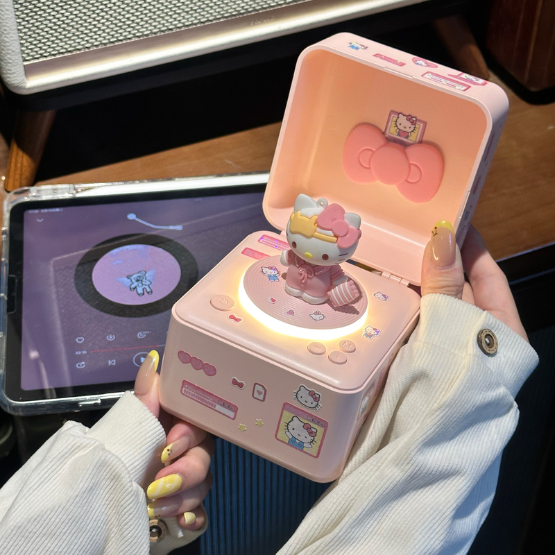 Kt Cat Record Player Bluetooth Speaker Cute Hellokitty Speaker Niche Birthday Gift for Girls and Best Friends