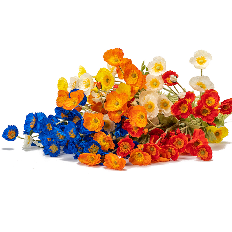 Spring Mountain Simulation Poppies Photography Photography Wedding Flowers Fake Flowers Home Decoration Guest Restaurant Decoration Silk Flowers Poppy Flowers