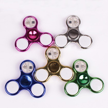 Plastic UV plating with light 18 variable LED luminous crystal fingertip gyro student decompression luminous toy