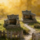 Chinese-Style Old Thatched Hut, Nostalgic Retro Old House Model, Scene Landscaping, Potted Plant Decorations, Small Ornaments