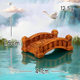 Ancient-Style Small Bridge, Micro-Landscape Retro Distressed Wooden Bridge, Arch Bridge, Gardening Bonsai Scene DIY Decorative Small Ornaments