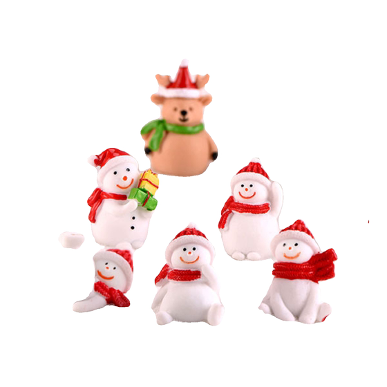 Christmas Small Gifts for Kids, Creative Snowman and Old Man Mini DIY Desktop Cake Atmosphere Decoration Desktop Ornaments