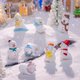 New Year's Day Ski-Themed Dessert Cake Decoration Cartoon Cute Resin Snowman Santa Claus Scene Ornament