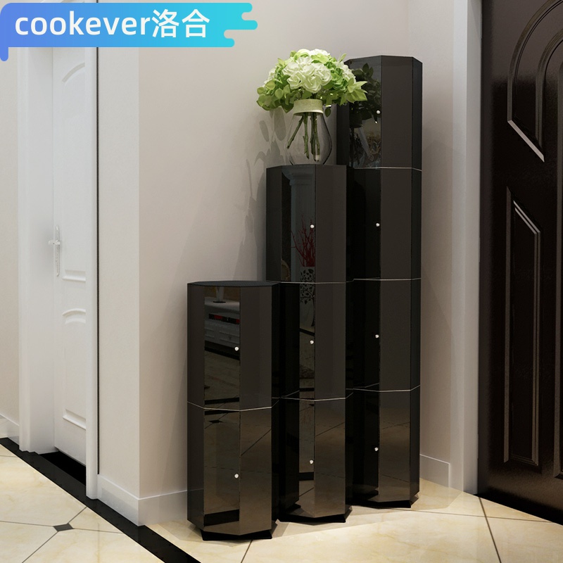 Creative rotating shoe cabinet 360 degree round cylindrical staircase storage vertical living room household door entrance Multi-function