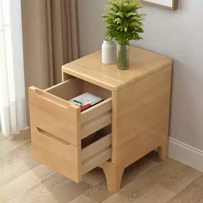 All solid wood ultra-narrow mini bedside cabinet Small Nordic bedside storage cabinet with lock 30 40 50CM simple bucket cabinet
