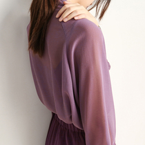 Short style Gentle Blouse Design Sensation Small Crowd Sunscreen Purple Snowspinning Shirt Woman Short Sleeve Spring Dress 2022 New