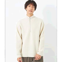 Japan direct mail Green Label Relaxing mens Andean highland wool half-zip stand collar pin