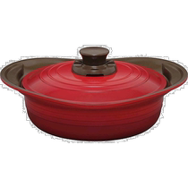 Iris Ohyama two ears without water cooker 24 cm shallow IH gas red M