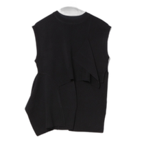 Japanese direct mail AZUL BY MOUSSY womens asymmetric pleated knitted vest 250HSP70460E