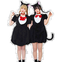 (Direct Mail from Japan) Clearstone City Party Cat Suit Plush Dress and Cat Ear Set Black