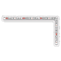 (Direct mail from Japan) Shinwa Measurement Stainless Steel Flat Curved Ruler White 30cm 11171