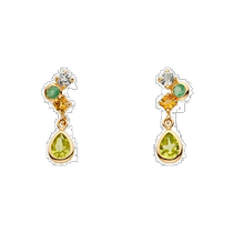 VENDOME AOYAMA Peridot Earrings and Studs for Girlfriend and Lover GAVA0349 PD Crystal Gemstone