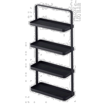 (Direct mail from Japan) Yamazaki Industrial Glasses and Jewelry Storage Table 4-Layer W16 5×D7×H32 5cm Black 4