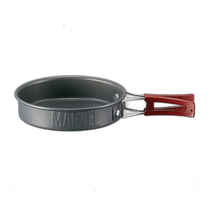 Japan direct mail frying pan aluminum camping outdoor barbecue lightweight diameter 17cm movable handle camping meal aluminum frying pan small