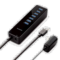 (Direct mail from Japan) ELECOM USB3 0 Hub 7-Port AC Adapter with Suction Iron Black