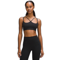 Lululemon Nulu strappy yoga bra for running errands lightweight support A B cup Black