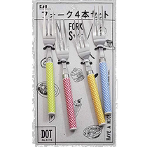 (Direct mail from Japan) KAI Kaiyin kitchen utensil accessories fork S size 4 multi-color polka dot pattern FA5178