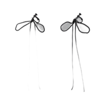 Japanese direct mail bow long chain earrings coen ear clip
