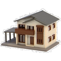 Modèle architectural Rokuhan six demi-distance ferroviaire Z résidentiel de deux étages Un modèle blanc