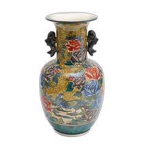 日本直邮九谷烧花鸟瓶瓷器花瓶