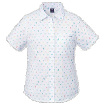 Jour Tide pieds de course Montbell Montbeau WIC Light womens imprimé short sleeve shirt #10 XS 1114