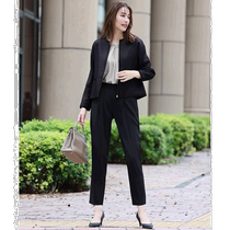 Flolia womens two-tone collarless jacket and slim-fitting trousers set direct mail from Japan suitable for formal occasions