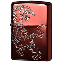 (Direct Mail from Japan) ZIPPO Dragon Tiger Series Pure Copper Lighter Red × Silver Tiger Version 2REDS-TIGER