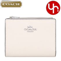 Japan Direct Mail COACH Wallet FCR983 CR983 Chalk Special Cross Pattern Leather Wallet Women