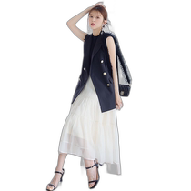 Japanese direct mail Swingle womens gold button sleeveless double-breasted vest 20072416107146
