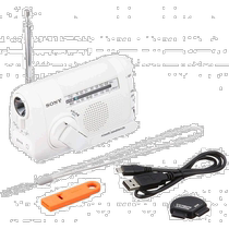 (Direct mail from Japan) Sony portable radio ICF-B09 supports hand-crank charging white mini