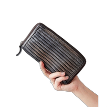 Japanese direct mail ear PAPILLONNER womens Italian genuine leather round zipper long wallet EAZ10
