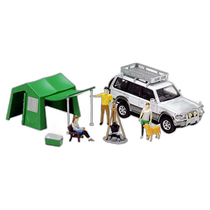 (Direct mail from Japan) Scene Production 1 64 Camping Accessories Mitsubishi Pajero Completed Mini Car Model Set
