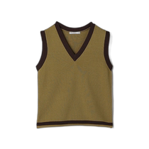 Japan direct mail BEAUTYYOUTH UNITED ARROWS womens V-neck striped knitted vest 16181
