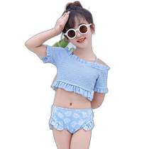 Japan direct mail TeddyShop childrens plant pattern ruffle bikini set kids537